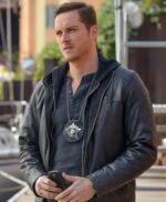 Chicago P.D. Jay Halstead Black Leather Hooded Jacket