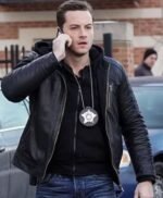 Chicago P.D. Jay Halstead Black Leather Hooded Jacket