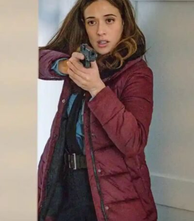 Chicago P.D. S07 Kim Burgess Maroon Puffer Coat