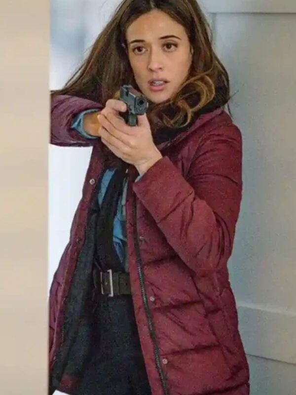 Chicago P.D. S07 Kim Burgess Maroon Puffer Coat