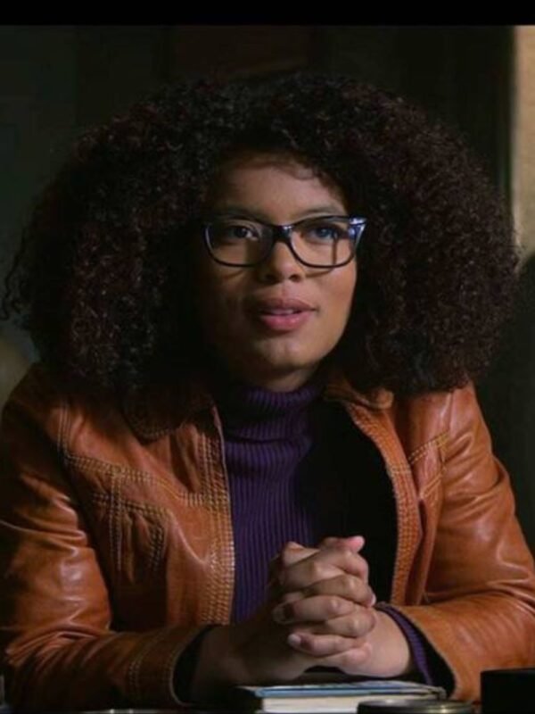 Chilling Adventures of Sabrina Jaz Sinclair Brown Cropped Leather Jacket