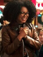 Chilling Adventures of Sabrina Jaz Sinclair Brown Cropped Leather Jacket