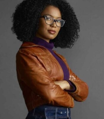 Chilling Adventures of Sabrina Jaz Sinclair Brown Cropped Leather Jacket