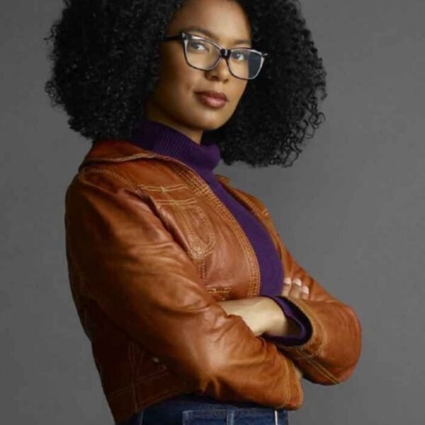 Chilling Adventures of Sabrina Jaz Sinclair Brown Cropped Leather Jacket