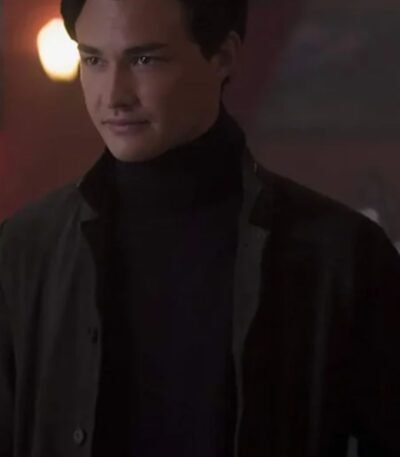 Chilling Adventures of Sabrina Nicholas Scratch Black Leather Coat