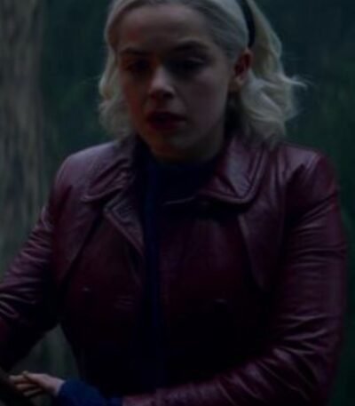 Chilling Adventures of Sabrina Spellman Burgundy Leather Coat