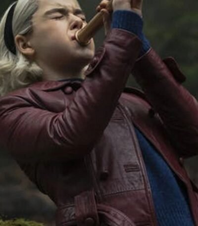 Chilling Adventures of Sabrina Spellman Burgundy Leather Coat