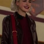 Chilling Adventures of Sabrina Spellman Maroon Leather Peacoat