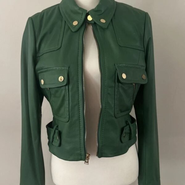 Chloe Sullivan Smallville Green Leather Jacket