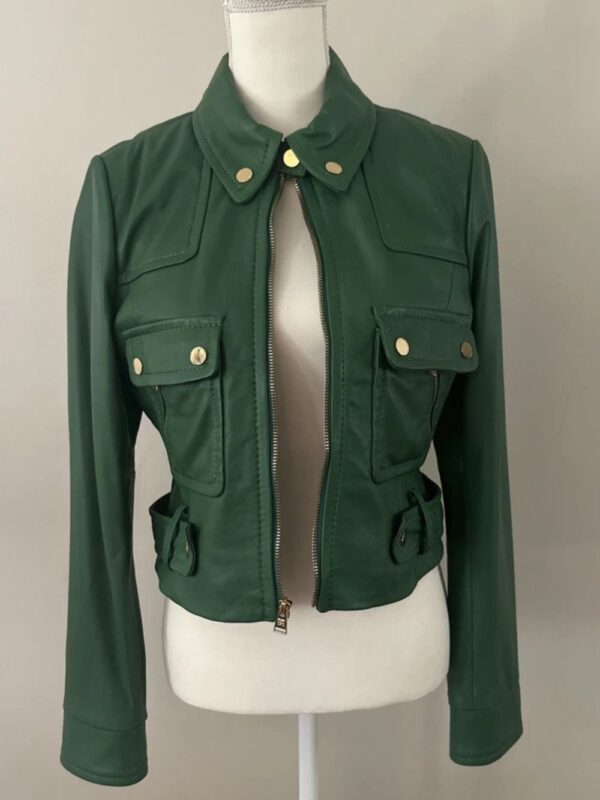Chloe Sullivan Smallville Green Leather Jacket