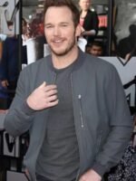 Chris Pratt Jurassic World Grey Bomber Jacket