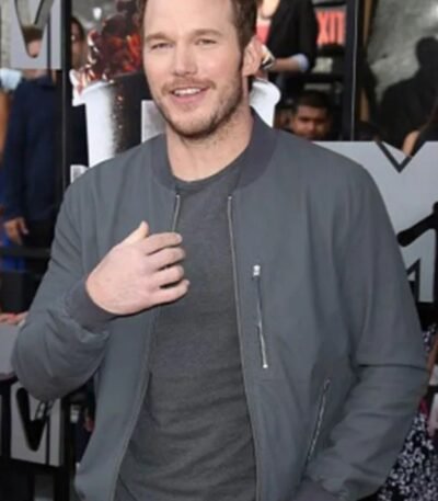 Chris Pratt Jurassic World Grey Bomber Jacket