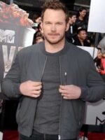 Chris Pratt Jurassic World Grey Bomber Jacket