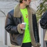 Christian Cowan Black Leather Shearling Jacket