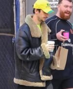 Christian Cowan Black Leather Shearling Jacket