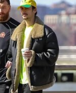 Christian Cowan Black Leather Shearling Jacket