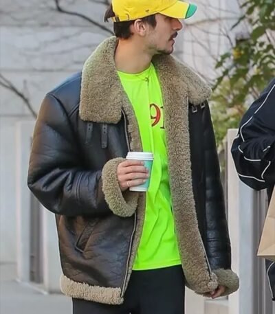 Christian Cowan Black Leather Shearling Jacket