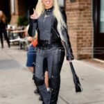 Christina Aguilera Denim And Leather Jacket
