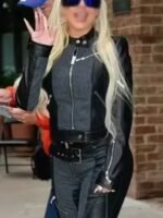 Christina Aguilera Denim And Leather Jacket