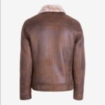 Christopher Padded Shoulders Shearling Leather Jacket