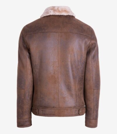 Christopher Padded Shoulders Shearling Leather Jacket