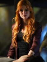 Clary Fray Shadowhunters Maroon Leather Jacket
