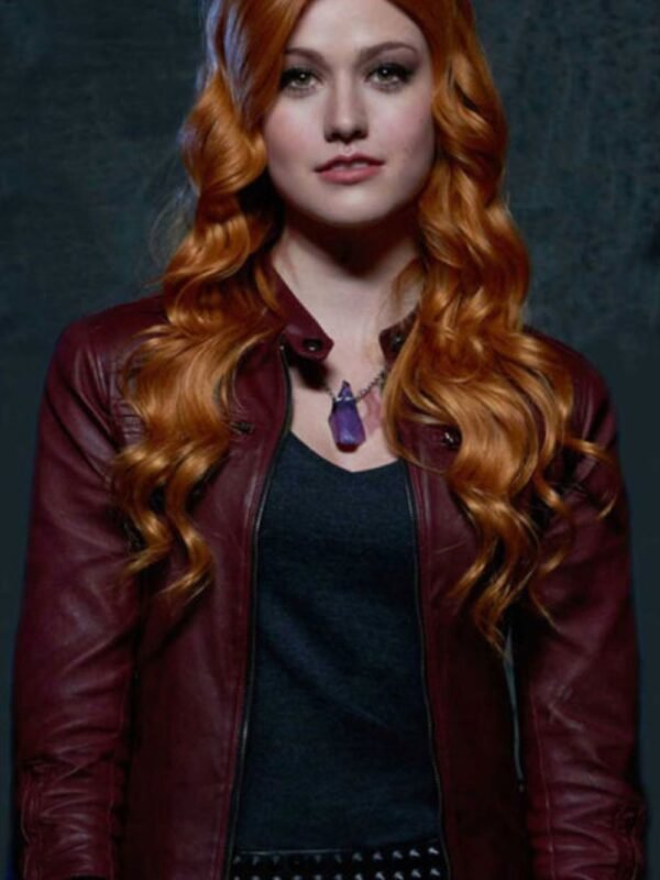 Clary Fray Shadowhunters Maroon Leather Jacket