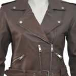 Classic Nancy Women Brown Leather Jacket