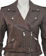 Classic Nancy Women Brown Leather Jacket