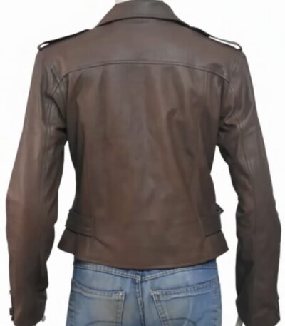 Classic Nancy Women Brown Leather Jacket