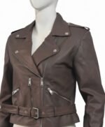 Classic Nancy Women Brown Leather Jacket