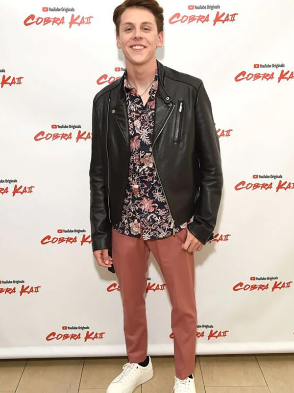 Cobra Kai Jacob Bertrand Event Black Leather Jacket