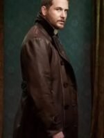 Cole Hauser Yellowstone Black Leather Trench Coat