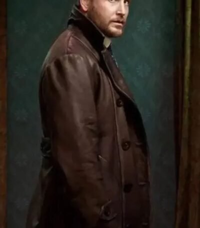 Cole Hauser Yellowstone Black Leather Trench Coat