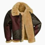 Collins Burgundy Black SF Bomber Real Leather Jacket