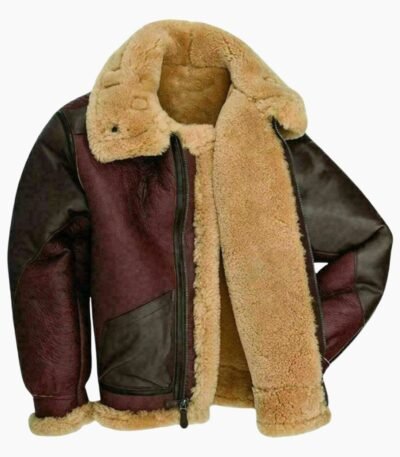 Collins Burgundy Black SF Bomber Real Leather Jacket