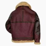 Collins Burgundy Black SF Bomber Real Leather Jacket