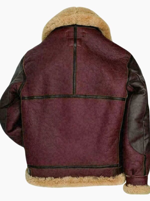 Collins Burgundy Black SF Bomber Real Leather Jacket