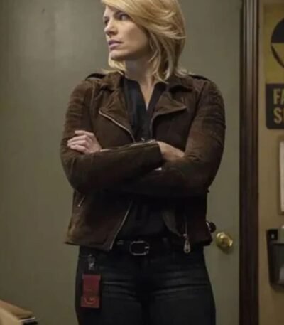 Colony Kathleen Rose Perkins Brown Biker Jacket