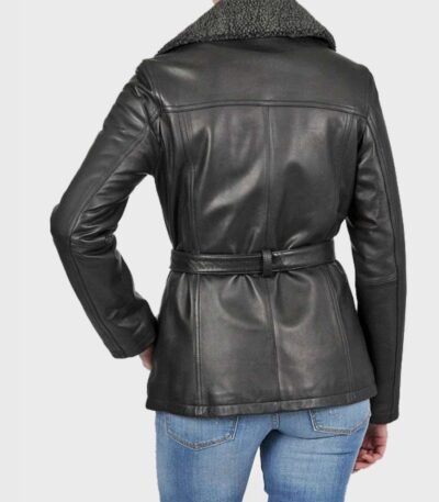 Corey Shearling Leather Black Jacket
