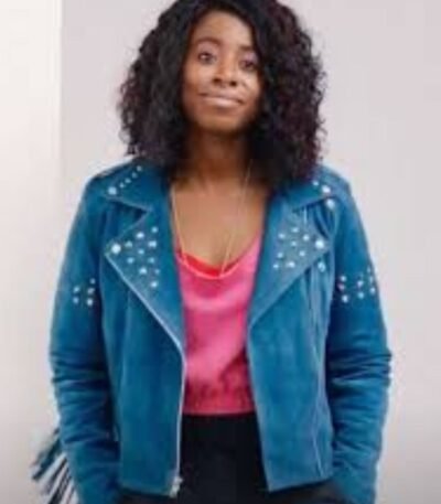 Culprits S01 Kirby Blue Studded Leather Jacket