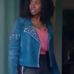 Culprits S01 Kirby Blue Studded Leather Jacket