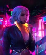 Cyberpunk 2077 Ciri Stylish Cropped Black Jacket