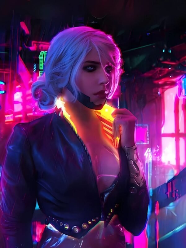 Cyberpunk 2077 Ciri Stylish Cropped Black Jacket