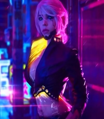 Cyberpunk 2077 Ciri Stylish Cropped Black Jacket
