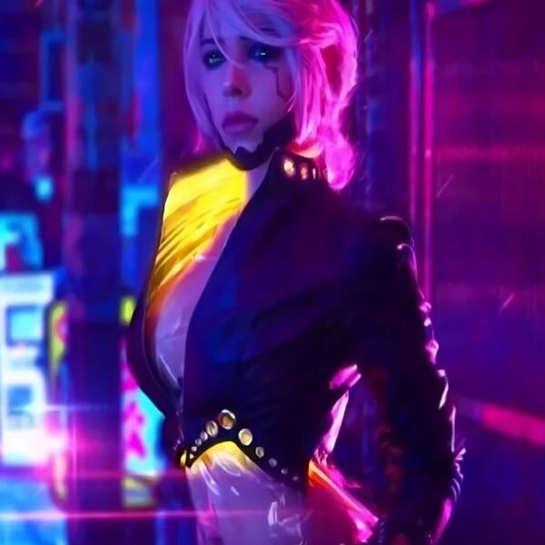 Cyberpunk 2077 Ciri Stylish Cropped Black Jacket