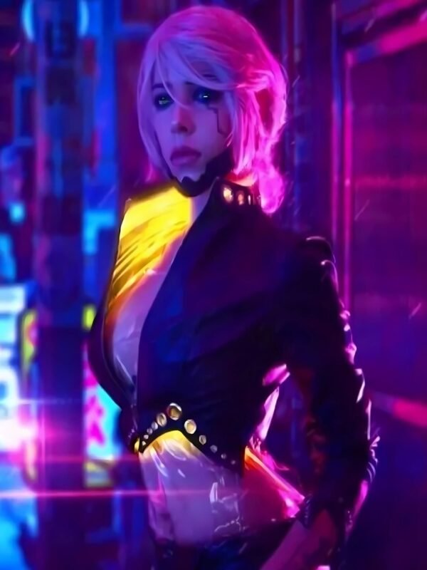 Cyberpunk 2077 Ciri Stylish Cropped Black Jacket