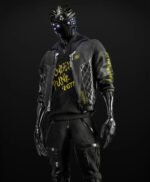 Cyberpunk 2077 Cyborg Black Bomber Leather Jacket
