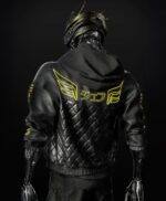 Cyberpunk 2077 Cyborg Black Bomber Leather Jacket
