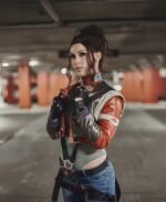 Cyberpunk 2077 Panam Palmer Cropped Leather Jacket